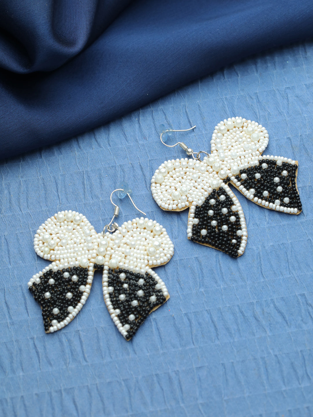 Black & White Butterfly Shaped Drop Earrings - Jazzandsizzle