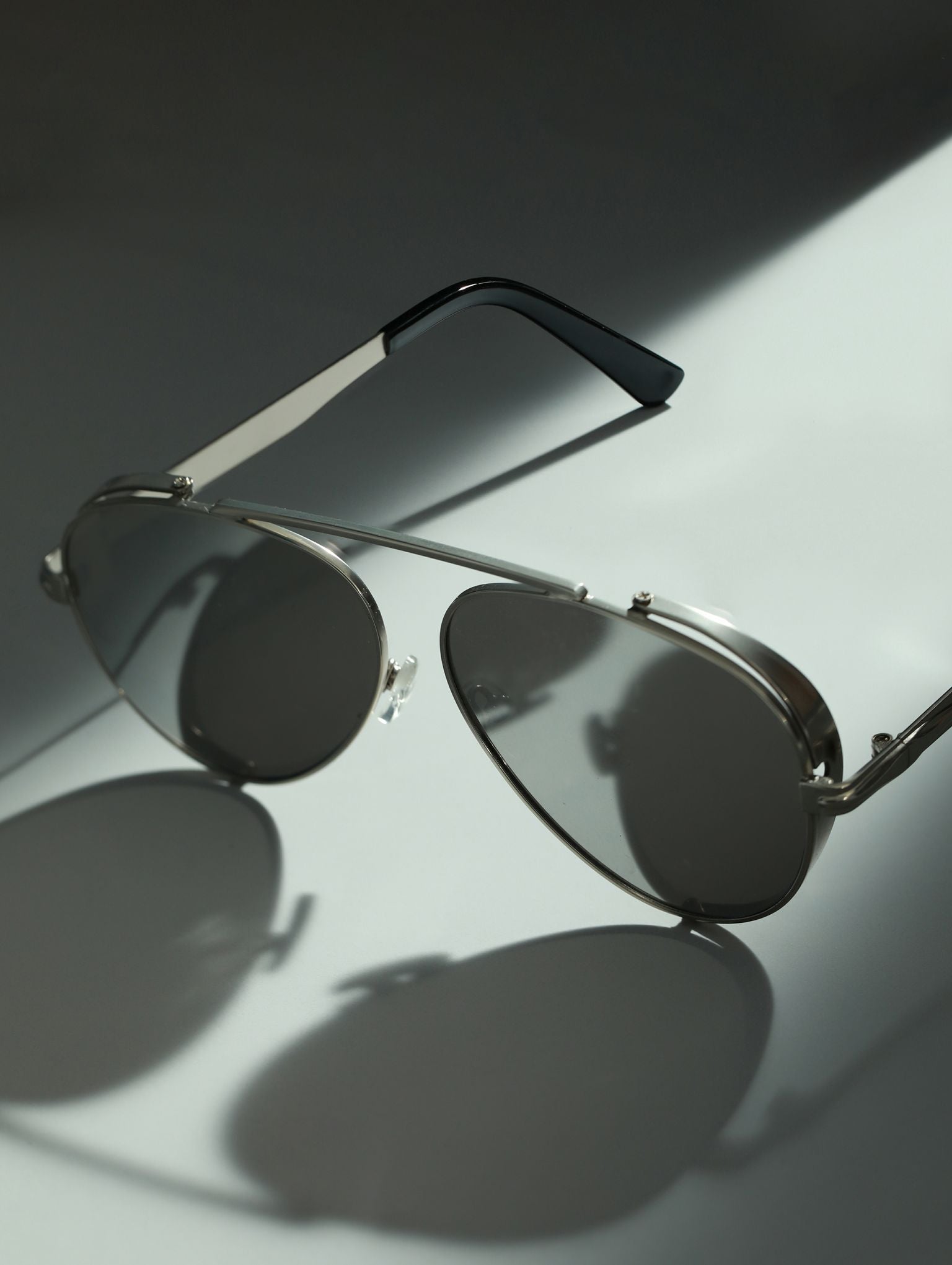 Unisex Black & Gold-Toned Vintage Aviator Flap,Retro Sunglasses - Jazzandsizzle