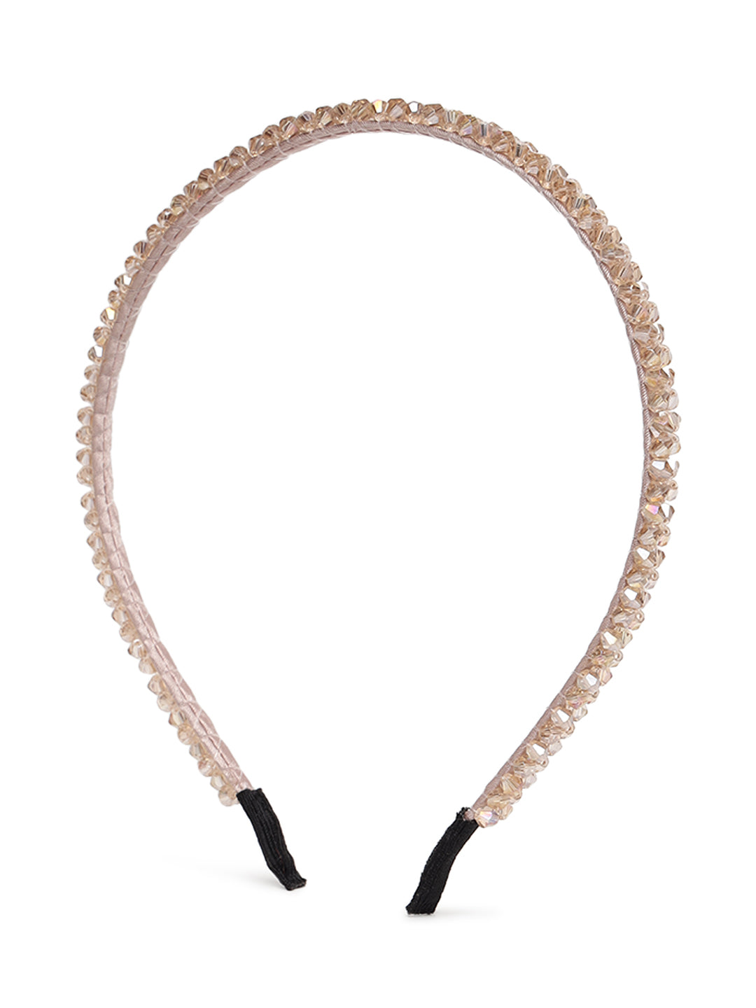 White & Gold-Toned Crystal Beaded Hairband - Jazzandsizzle