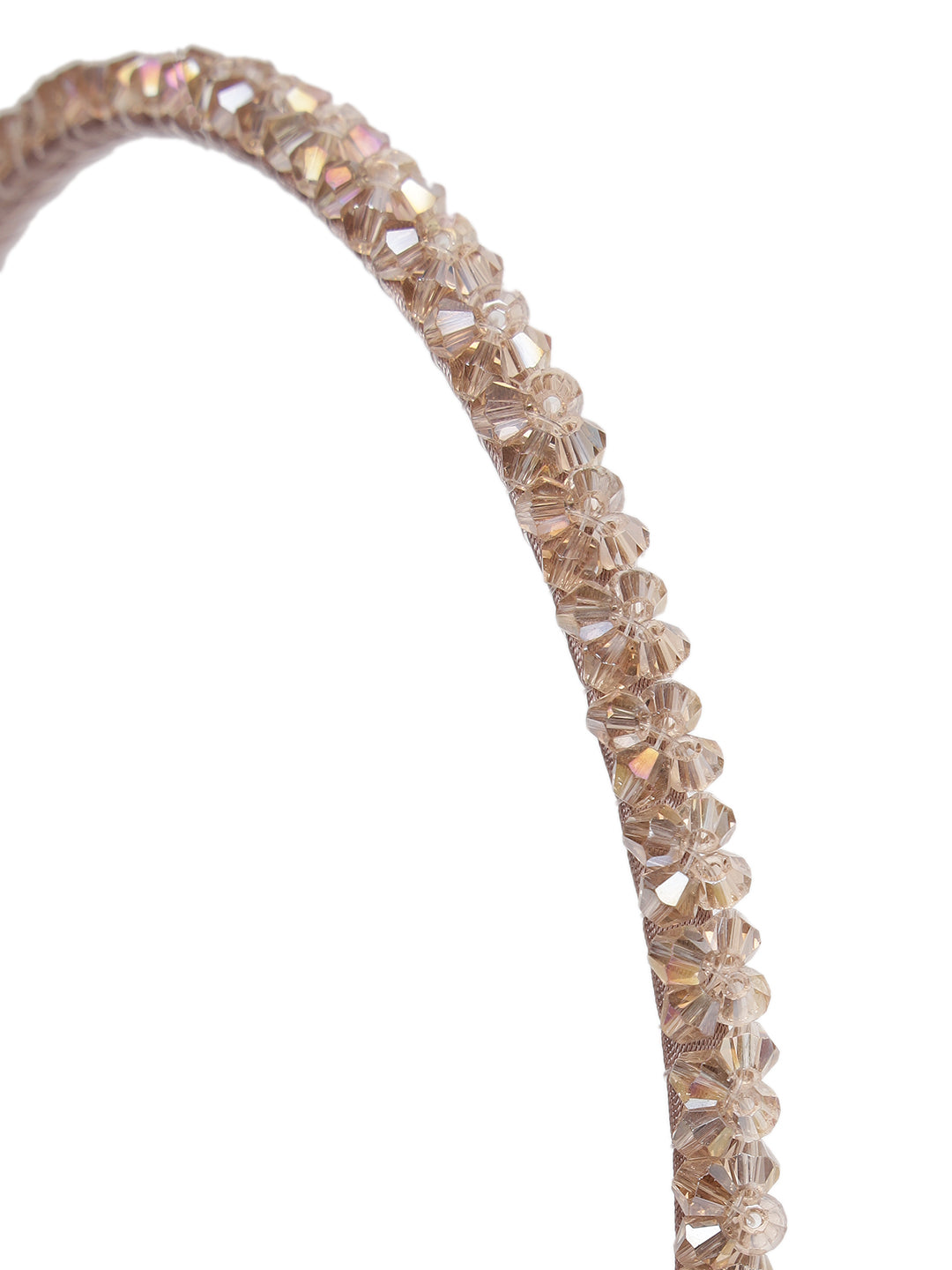White & Gold-Toned Crystal Beaded Hairband - Jazzandsizzle